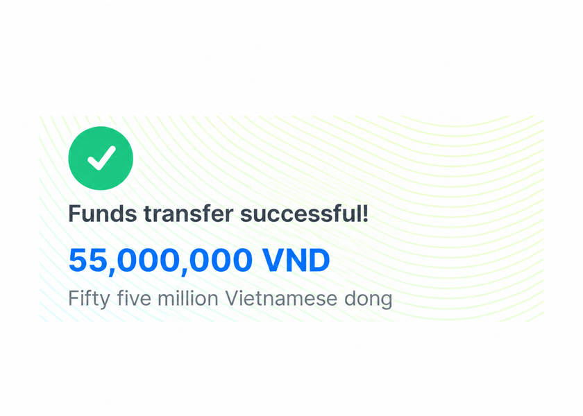 ACB 页面局部：交易成功，55,000,000 越南盾